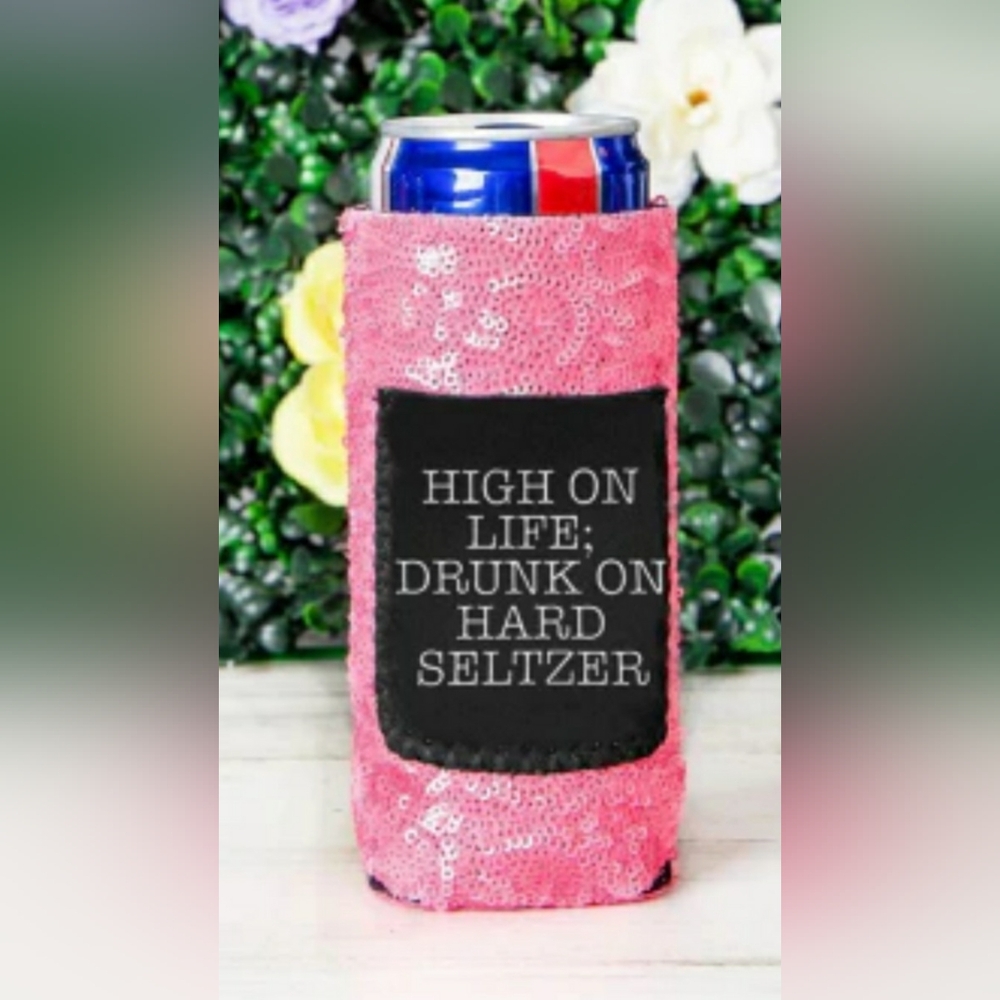 Sequin Can Koozie - tall